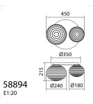 MDC Lampa sufitowa CIAO czarny 1xE27 Ø24 1xE27 Ø18 588949101