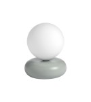 MDC Lampa stołowa OLIVIA szary 1xG9 ceramiczna, szklany klosz 589263201