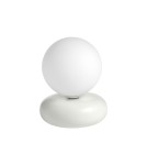 MDC Lampa stołowa OLIVIA biały 1xG9 ceramiczna, szklany klosz 589268101