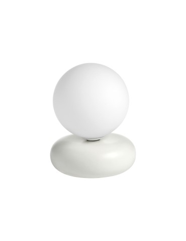 MDC Lampa stołowa OLIVIA biały 1xG9 ceramiczna, szklany klosz 589268101