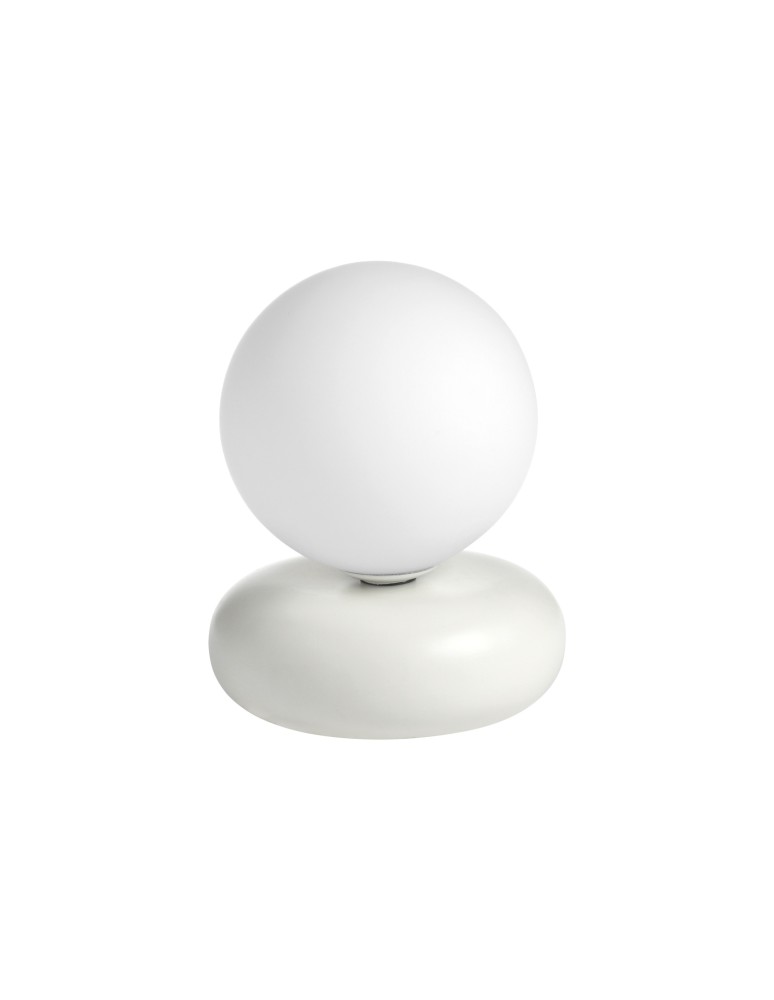 MDC Lampa stołowa OLIVIA biały 1xG9 ceramiczna, szklany klosz 589268101