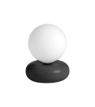 MDC Lampa stołowa OLIVIA czarny 1xG9 ceramiczna, szklany klosz 589269101