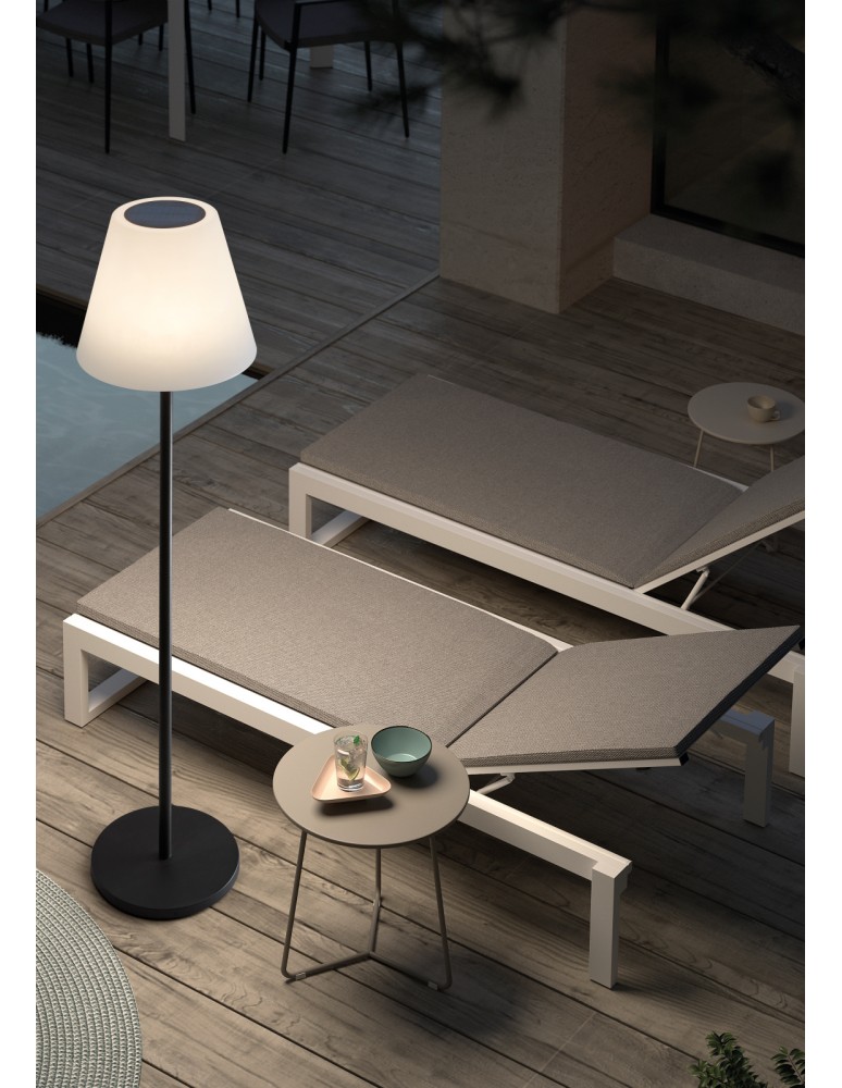 MDC Lampa podłogowa zewnętrzna BONDI SOLAR IP44 czarny 5W 3000K+RBG+PILOT ładowanie solarne 588459102