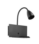 MDC Lampa ścienna TURA czarny 1xGU10 USB typ C 588769101
