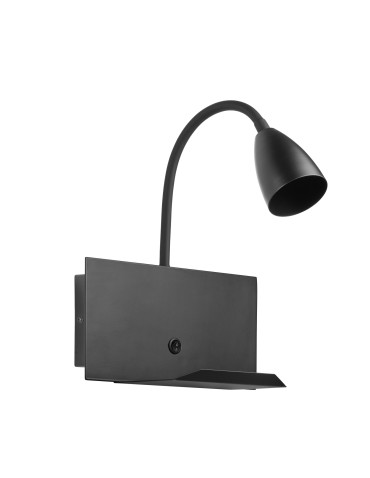 MDC Lampa ścienna TURA czarny 1xGU10 USB typ C 588769101