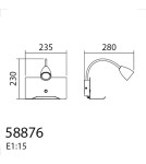 MDC Lampa ścienna TURA czarny 1xGU10 USB typ C 588769101
