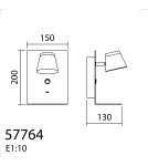 MDC Lampa ścienna LIBIA biały 5W 3000K USB C, z przewodem z wtyczką 577648102