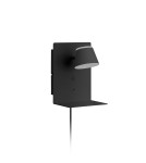 MDC Lampa ścienna LIBIA czarny 5W 3000K USB C, z przewodem z wtyczką 577649102
