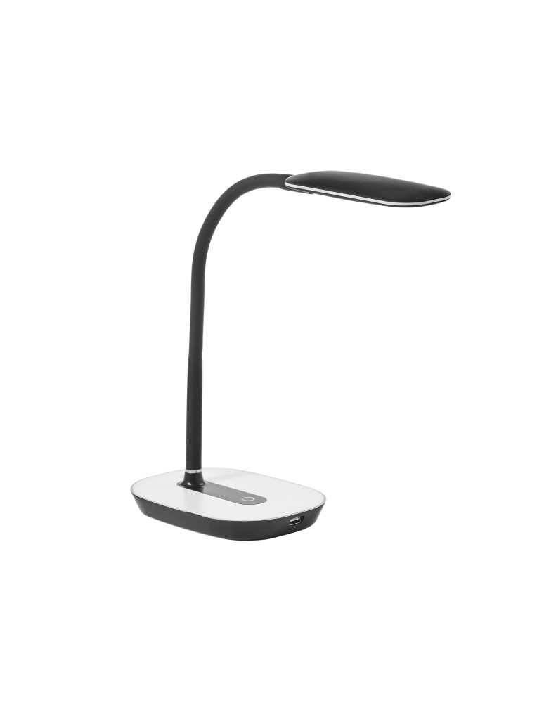 MDC Lampa stołowa LENA czarny LED 6,5W 4000K 530lm ściemnianie 3 tryby, ładowarka USB 575527301
