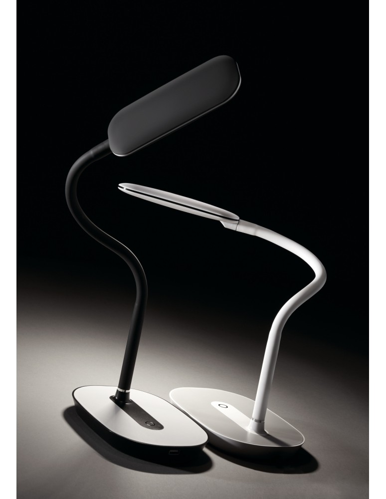 MDC Lampa stołowa LENA czarny LED 6,5W 4000K 530lm ściemnianie 3 tryby, ładowarka USB 575527301