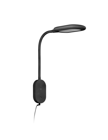 MDC Lampa ścienna ROBIN czarny 10W 540lm CCT zmienna barwa, ściemniacz 3 stopniowy, ładowarka USB 578179102