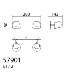 MDC Lampa ścienna CAIRO R2 LED 2x5W 1000lm 3000K biały 579018102