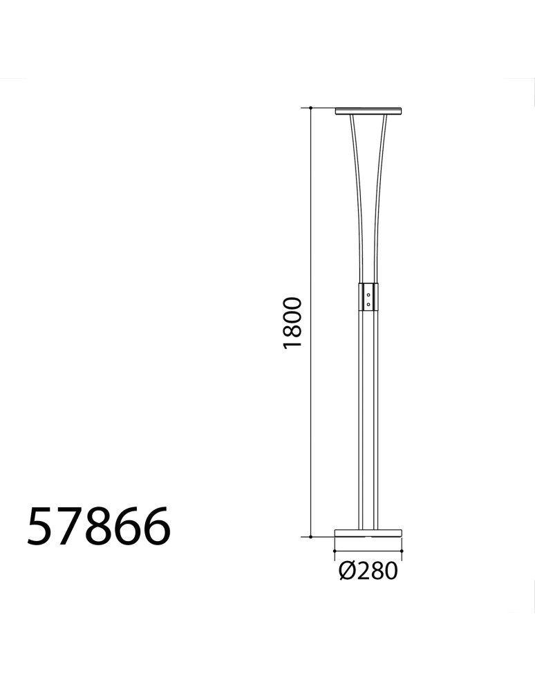 MDC Lampa podłogowa ANELLO S chrom matowy LED 30W 3000K ściemniacz 578663502