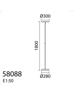 MDC Lampa podłogowa VEGA S chrom matowy 40W 3000K ściemniacz z włącznikiem 580883502 - product 2