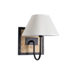 MDC Lampa ścienna JIPS 1xE14 czarny, naturalny drewniany 429991401