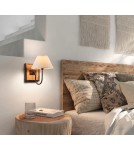 MDC Lampa ścienna JIPS 1xE14 czarny, naturalny drewniany 429991401