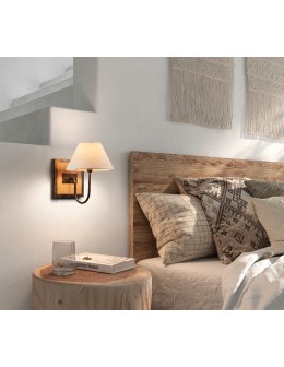 MDC Lampa ścienna JIPS 1xE14 czarny, naturalny drewniany 429991401 - product 2