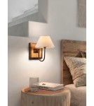 MDC Lampa ścienna JIPS 1xE14 czarny, naturalny drewniany 429991401