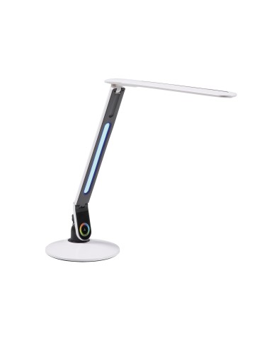 MDC Lampa stołowa PLEK czarny, biały LED 12W 5000K+RGB, ładowarka USB, ściemnianie 3 tryby 523122502