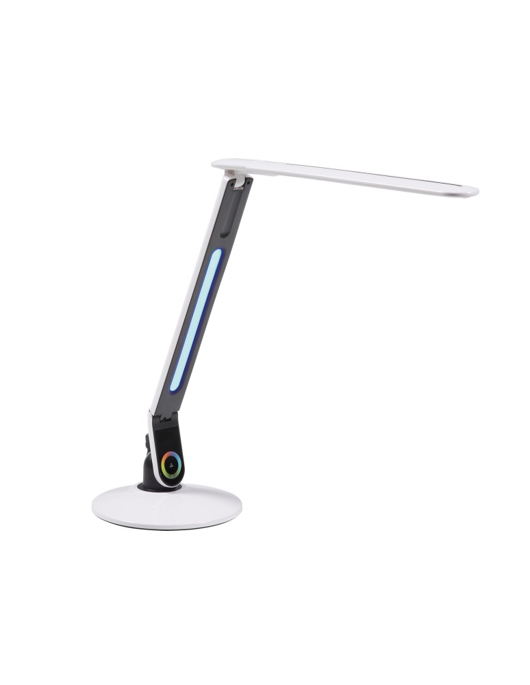 MDC Lampa stołowa PLEK czarny, biały LED 12W 5000K+RGB, ładowarka USB, ściemnianie 3 tryby 523122502