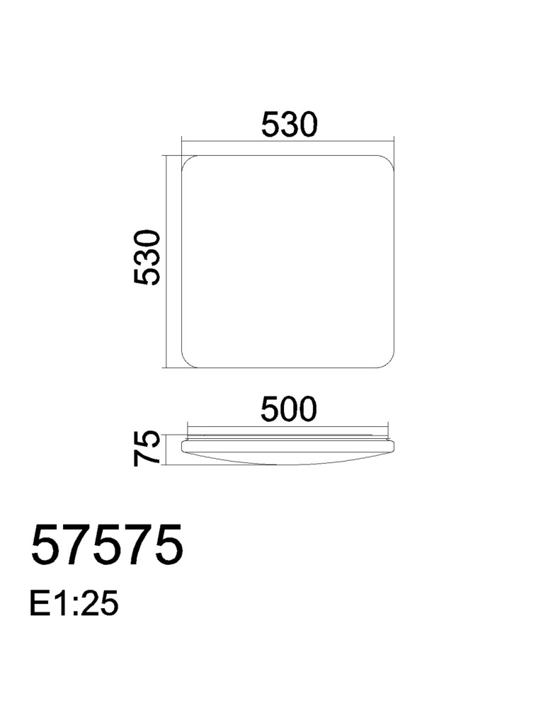 MDC Plafon ERAS LED 55W 4000K 53x53cm biały z gwiazdami 575757072
