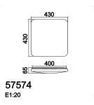 MDC Plafon ERAS LED 45W 4000K 43x43cm biały z gwiazdami 575747072