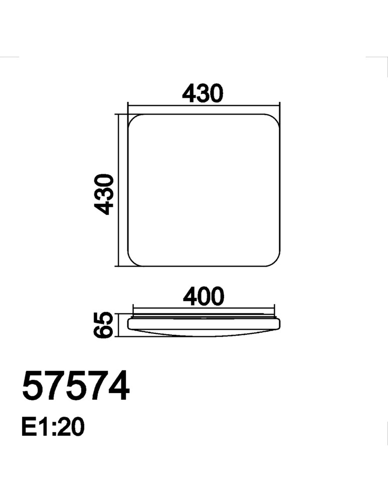 MDC Plafon ERAS LED 45W 4000K 43x43cm biały z gwiazdami 575747072