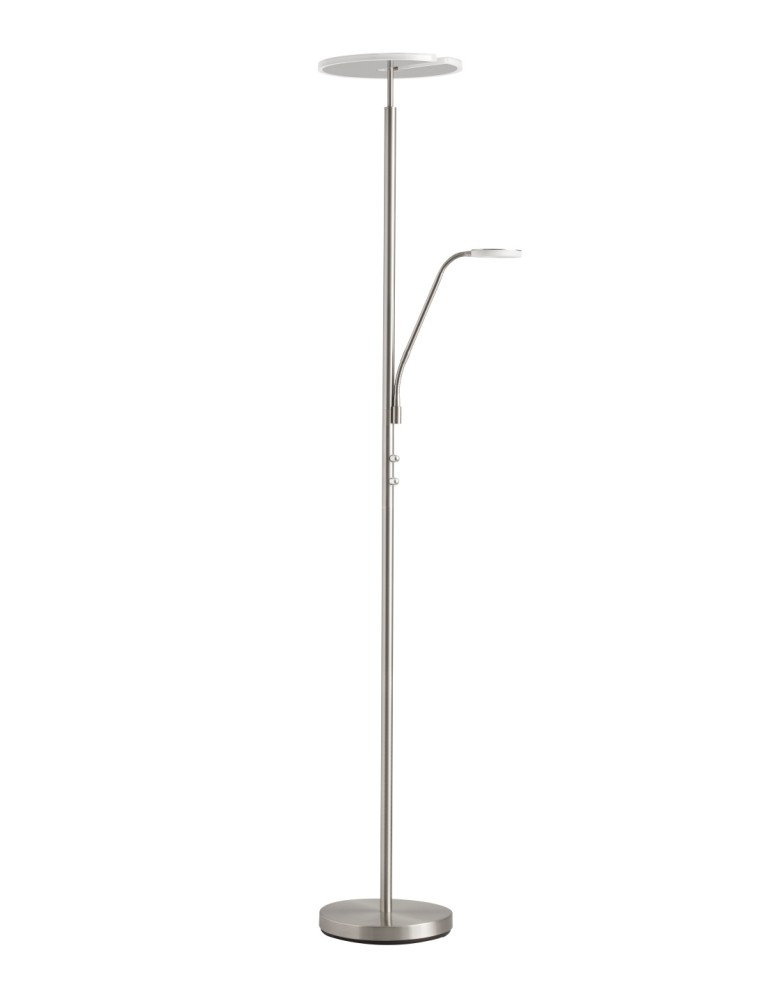 MDC Lampa podłogowa VEGA chrom matowy 40W+5W 3000K ściemniacz z włącznikiem 580873502