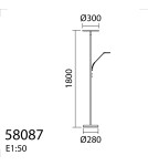 MDC Lampa podłogowa VEGA mosiądz antyczny 40W+5W 3000K ściemniacz z włącznikiem 580874302