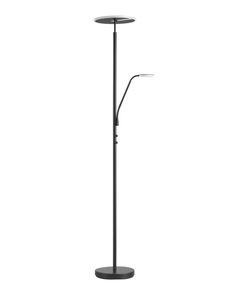 MDC Lampa podłogowa VEGA czarny 40W+5W 3000K ściemniacz z włącznikiem 580879102