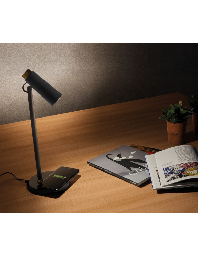 MDC Lampa stołowa MICRO 5W czarny, zmienna barwa 3000K-5500K, ładowarka indukcyjna, ściemnianie 3 stopniowe 578619102
