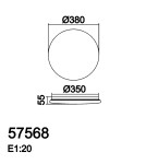 MDC Plafon EROS LED 36W 4000K ø38cm biały z gwiazdami 575687072