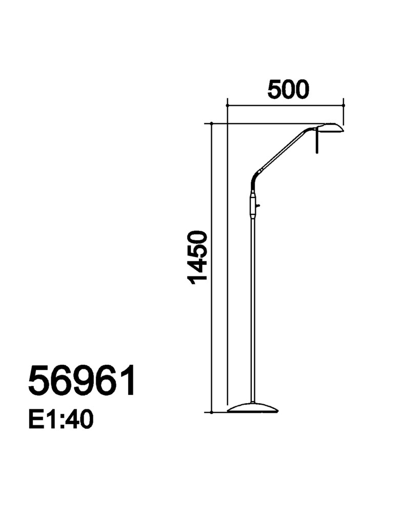 MDC Lampa podłogowa DYLE chrom matowy LED 6W 3000K 500lm 569613525