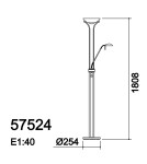 MDC Lampa podłogowa DINA chrom matowy LED 3000K 18W+5W ściemniana 575243520