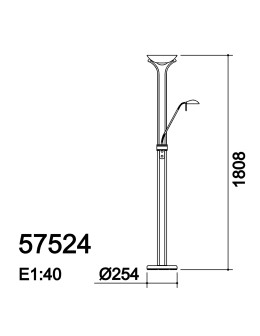 MDC Lampa podłogowa DINA chrom matowy LED 3000K 18W+5W ściemniana 575243520 - product 2
