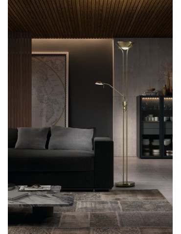 MDC Lampa podłogowa DINA mosiądz antyczny LED 3000K 18W+5W ściemniana 575244420 - product 2