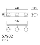 MDC Lampa ścienna CAIRO R3 LED 3x5W 1500lm 3000K biały 579028102