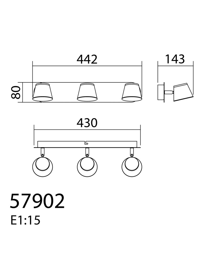 MDC Lampa ścienna CAIRO R3 LED 3x5W 1500lm 3000K biały 579028102