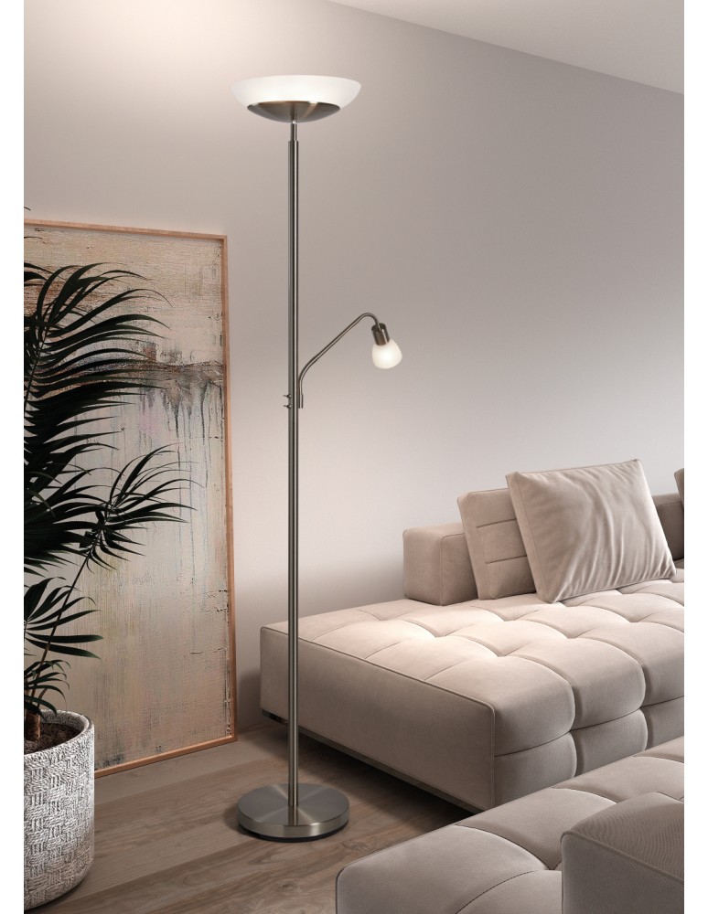 MDC Lampa podłogowa SARA chrom matowy 2xE27 +1xE14 579303501