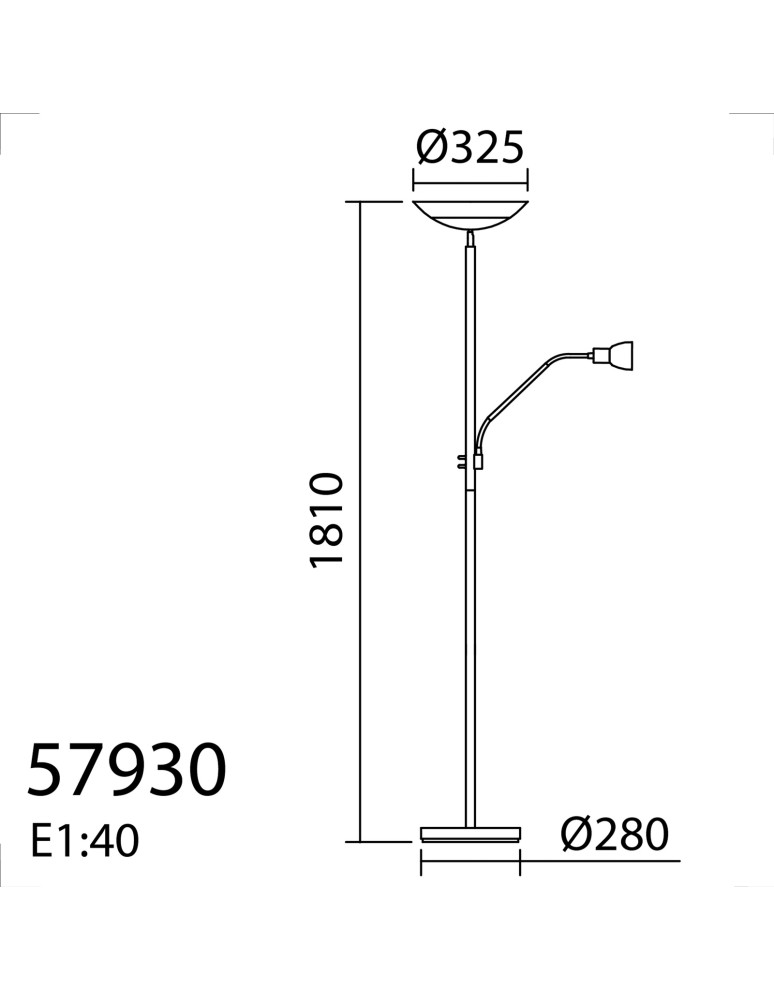 MDC Lampa podłogowa SARA chrom matowy 2xE27 +1xE14 579303501