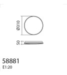 MDC Lampa sufitowa CORI czarny 24W Ø31cm 4000K 2500lm 588819102