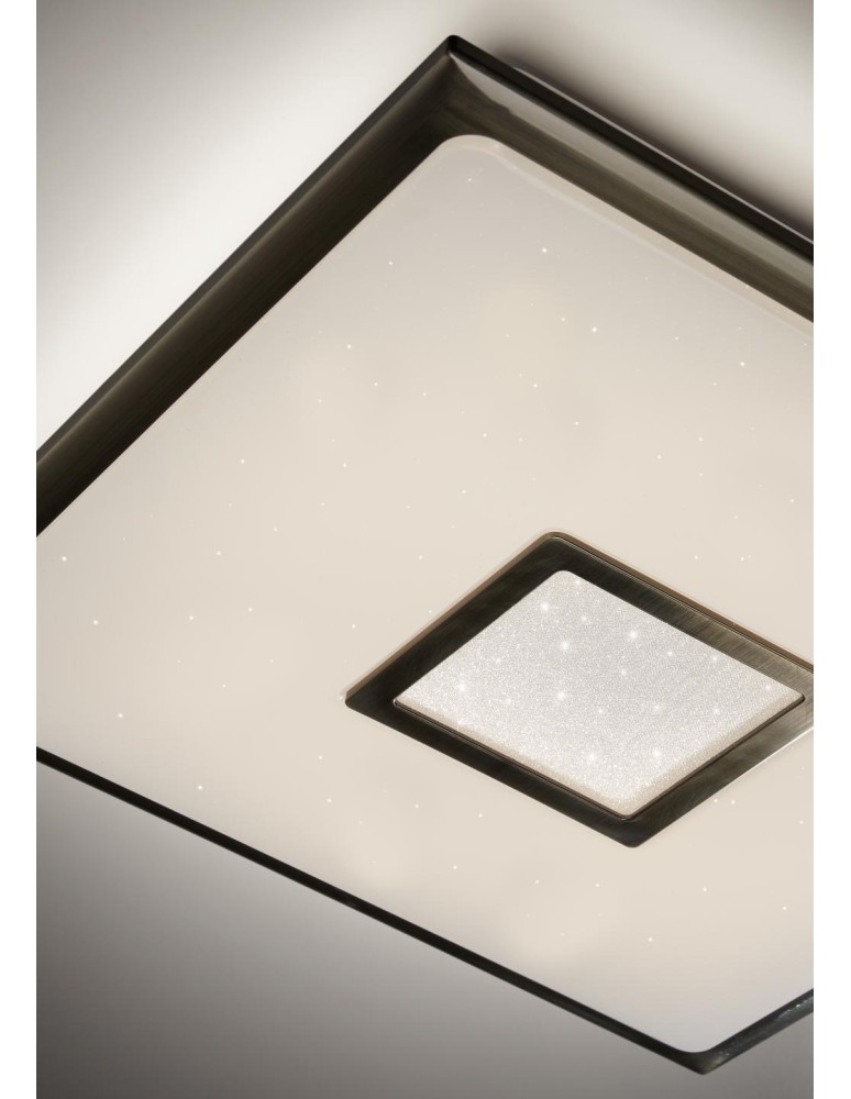 MDC Lampa sufitowa NILA 47x47cm LED 40W 3000-6000K z pilotem (biały z gwiazdami, chrom matowy) 573693503
