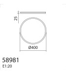 MDC Lampa sufitowa OSONA czarny LED 32W+8W Ø40 CCT 3000-4000-5000K (przód), tył 3000K (zmienna moc) 589819102