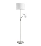 MDC Lampa podłogowa SAM chrom matowy E27+E14 abażur biały 580893504