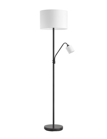 MDC Lampa podłogowa SAM czarny E27+E14 abażur biały 580899104
