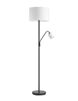 MDC Lampa podłogowa SAM czarny E27+E14 abażur biały 580899104