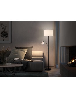 MDC Lampa podłogowa SAM czarny E27+E14 abażur biały 580899104 - product 2