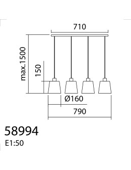 MDC Lampa wisząca DEKO chrom matowy 4xE27 szklany klosz 589943501 - product 2