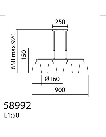 MDC Lampa wisząca DEKO czarny 4xE27 szklany klosz 589929101 - product 2