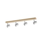 MDC Lampa sufitowa ETNIA R4 biały mat 4xE27, naturalne drewno sosnowe 450048101